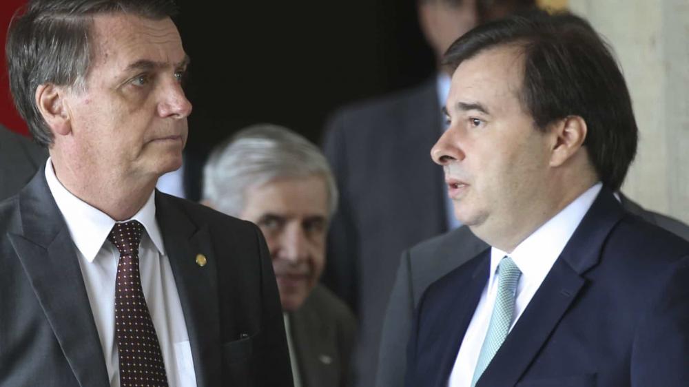 Bolsonaro em visita ao presidente da Câmara, Rodrigo Maia