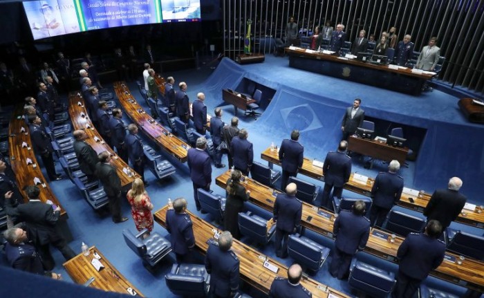 Réplica do 14-Bis em exposição no Salão Negro do Congresso Nacional - (Foto: Pierre Triboli)