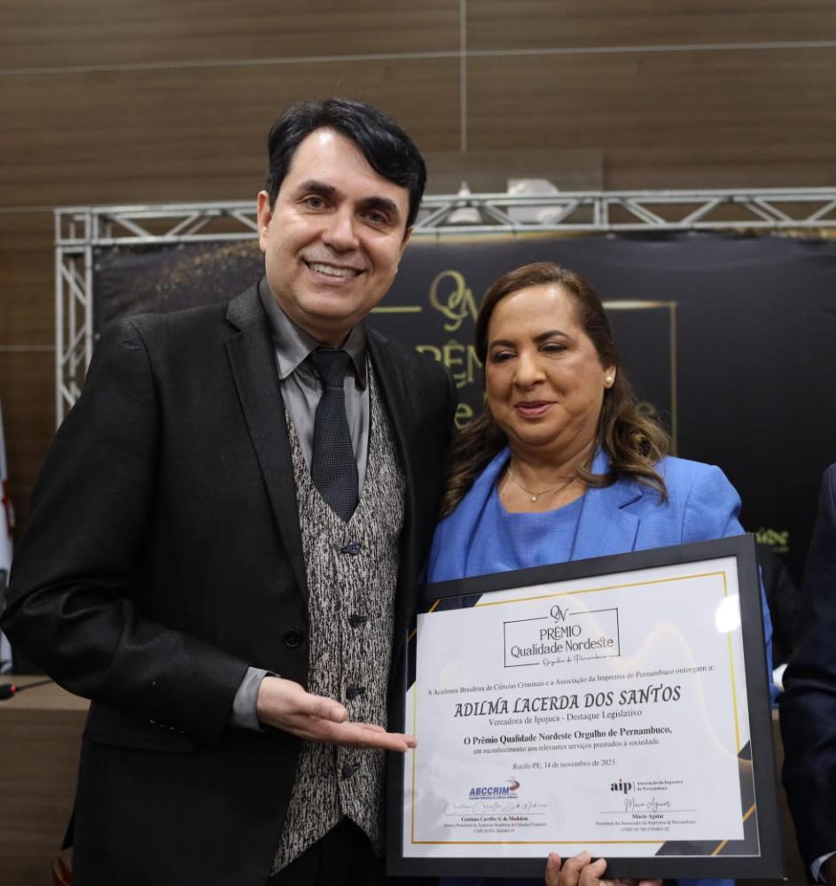 Foto: Cristiano Carrilho, presidente da ABCCRIM e a vereadora de Ipojuca-PE, Adilma Lacerda